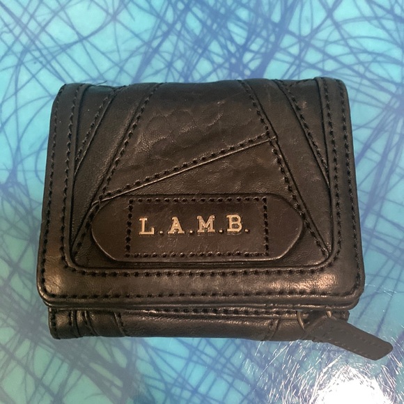 L.A.M.B. Handbags - L.A.M.B black leather trifold wallet